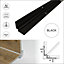 C31 28 x 28mm Anodised Aluminium LVT Stair nosing Inner Corner For 5mm Flooring - Black, 0.9m