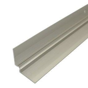 C31 28 x 28mm Anodised Aluminium LVT Stair nosing Inner Corner For 5mm Flooring - Silver, 0.9m