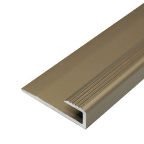 C63 Anodised Aluminium LVT U Edging Profile Threshold  For 5mm Flooring - Black, 0.9m