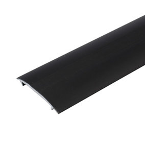 C68 36mm Anodised Aluminium Carpet Cover Strip Profile - Black, 1.0m