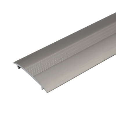 C68 36mm Anodised Aluminium Carpet Cover Strip Profile - Inox, 1.0m