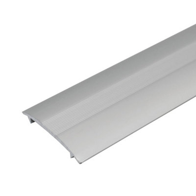 C68 36mm Anodised Aluminium Carpet Cover Strip Profile - Silver, 1.0m