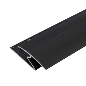 C69 35mm Anodised Aluminium Z Carpet Profile - Black, 1.0m