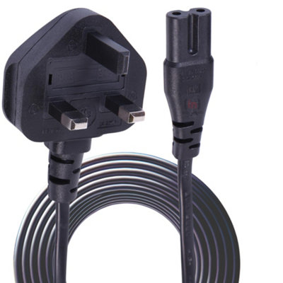 C7 Figure 8 Power Cable for TVs Consoles Sky Q 3m Black