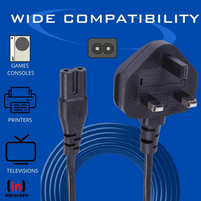 C7 Figure 8 Power Cable for TVs Consoles Sky Q 3m Black