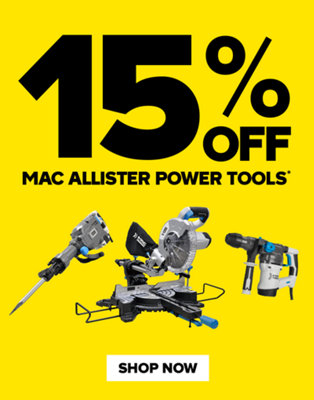 15% off Mac Allister power tools. Terms and conditions apply. Shop now.