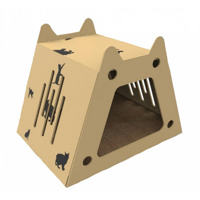 CA&T Scratch Hide & Rest Kitty Cave Play House Den Bed Scratcher Play Price Comparisons | Compare The Build