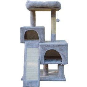 CA&T Ultimate cat scratching post Climber Condo House activity Play centre with Den Grey