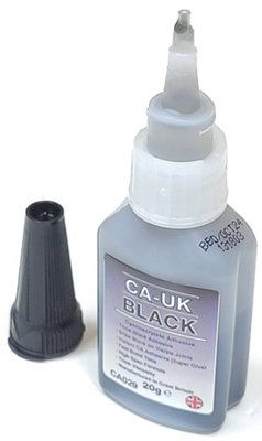 CA-UK Cyanoacrylate Instant Adhesive - Dries Black - 20g Bottle