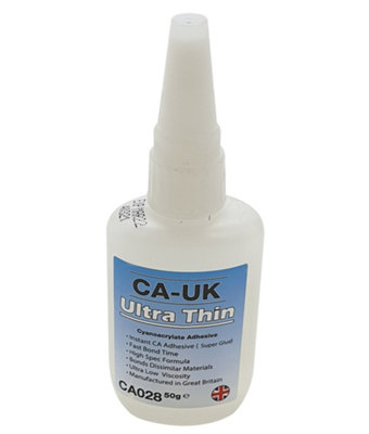 CA-UK Ultra Thin Cyanoacrylate Instant Adhesive, Wicking Bond, 50g