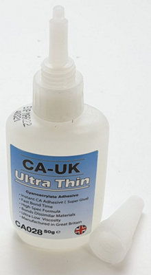CA-UK Ultra Thin Cyanoacrylate Instant Adhesive, Wicking Bond, 50g