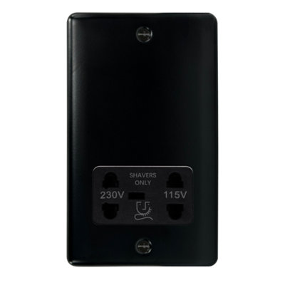 CA100MB Shaver Socket Matt Black