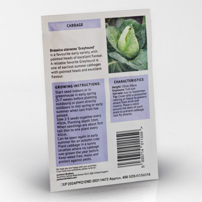 Cabbage Greyhound Vegetable Seeds (approx. 500 seeds) by Jamieson Brothers