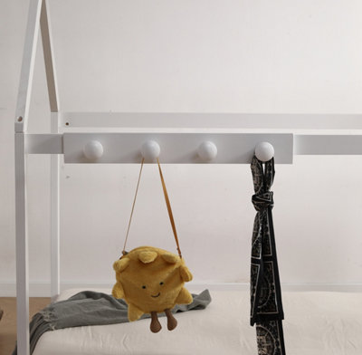 Cabin Bed Coat Hooks - White - Midsleeper Peg Rail