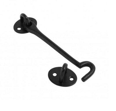 Cabin Hook Malleable 100mm (4 Inch) Black Pack of 1