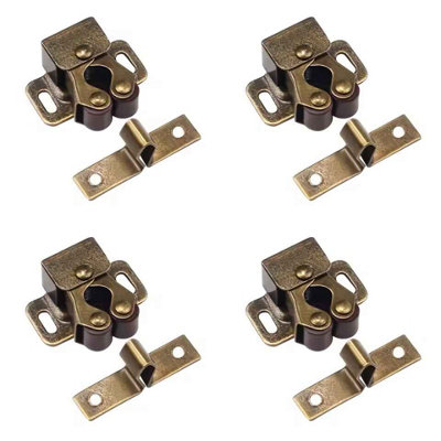 Cabinet door catch set, solid brass adjustable spring ball latch with ...