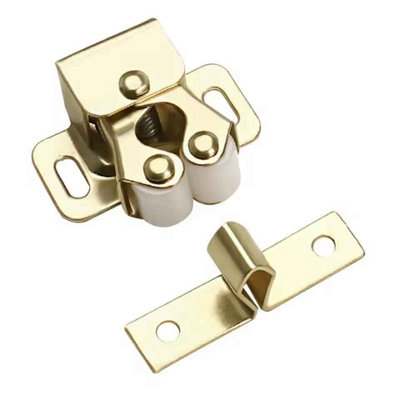 Cabinet door catch set, solid brass adjustable spring ball latch with ...