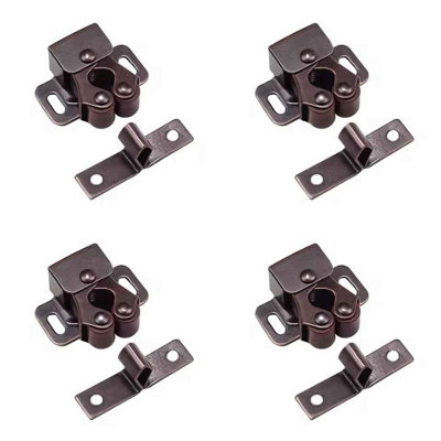 Cabinet door catch set, solid brass adjustable spring ball latch with ...