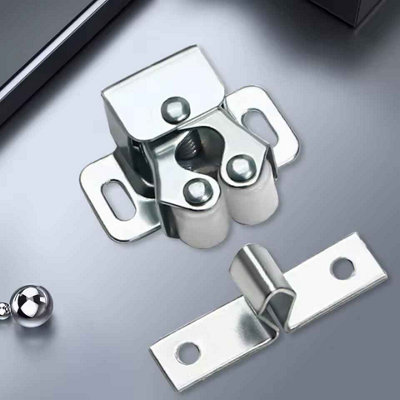 Cabinet door catch set, solid brass adjustable spring ball latch with ...