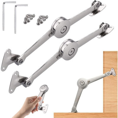 Cabinet Door Hinges, 2 Pieces Soft Close Lid Support Hinge With Screws ...