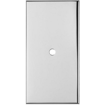 Cabinet Door Knob Backplate - 76mm x 40mm Polished Chrome Cupboard Handle Plate