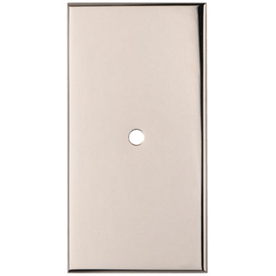 Cabinet Door Knob Backplate - 76mm x 40mm Polished Nickel Cupboard Handle Plate