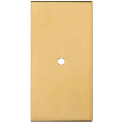 Cabinet Door Knob Backplate - 76mm x 40mm Satin Brass Cupboard Handle Plate