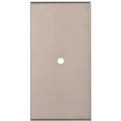 Cabinet Door Knob Backplate - 76mm x 40mm Satin Nickel Cupboard Handle Plate