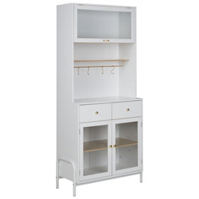 Cabinet with Glass Displays White PARLIN