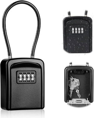 Cable metal key box Key Lock Box with 4 digit code operation outdoor ...
