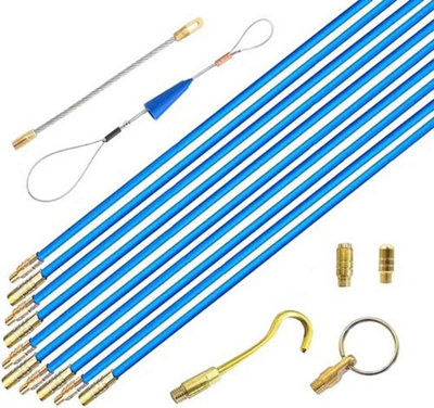 Cable Pulling Kit 10 x 1m Glass Fiber Rods with Accessories for Easy ...