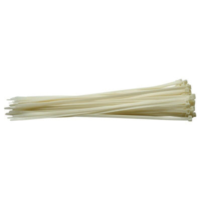 Cable Ties, 8.8 x 500mm, White (Pack of 100) (70410) | DIY at B&Q