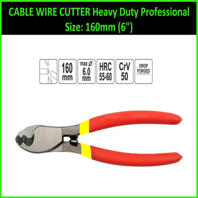 CABLE WIRE CUTTER HEAVY DUTY PROFESSIONAL SIZES 160 MM (6.5