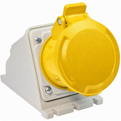 CableShield Industrial IP54 Surface Socket 110V 2P+E 4h 32A Yellow
