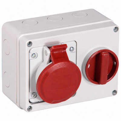 CableShield IP54 Switched Socket 415V 32A 3P+N+E 6h Red IEC60309