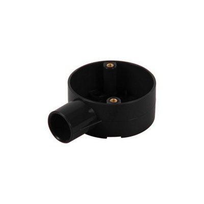CableShield PVC Circular Conduit Box, 1 Way, 25 mm, Black, Pack of 5