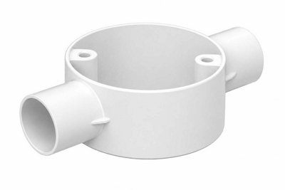 CableShield PVC Circular Conduit Box, 2 Way Through, 25 mm, White, Pack ...