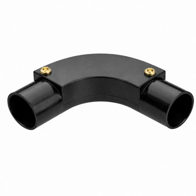 CableShield PVC Conduit Inspection Bend, 25 mm, Black, Pack of 5