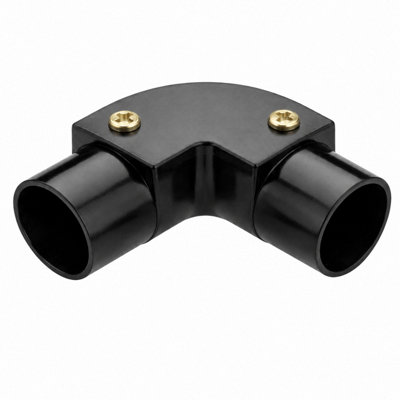CableShield PVC Conduit Inspection Elbow, 20 mm, Black, Pack of 10