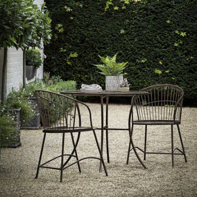 Cabra Round Metal Bistro Set - Noir