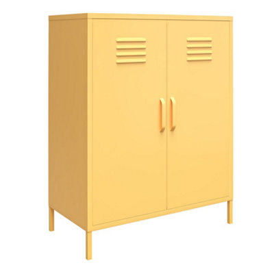 Cache Metal Locker Cabinet with 2 Doors Yellow