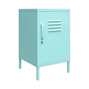 Cache Metal Locker End Table Mint with 1 door