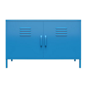 Cache metal locker with 2 doors in blue