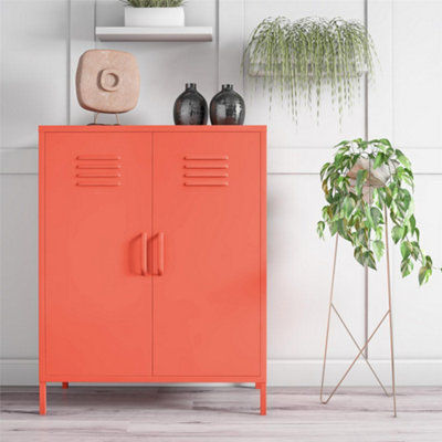 Cache Metal Locker with 2 Doors Orange