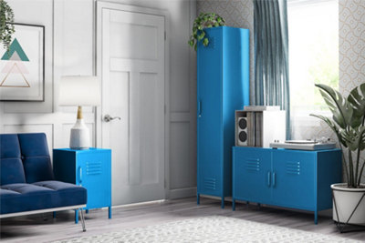 Cache Single Metal Locker with Storage Blue