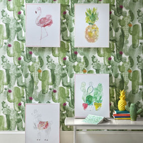 Cactus Craze Printed Canvas Wall Art