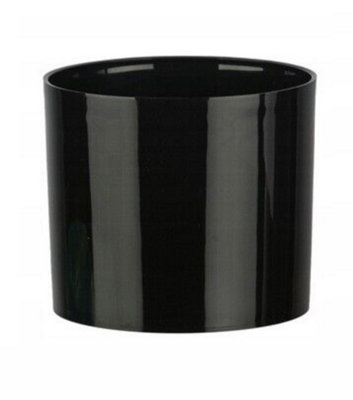 Cactus Plant Pot Round Plastic Pots Cylinder Modern Decorative Black 12.5cm