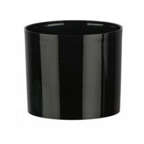 Cactus Plant Pot Round Plastic Pots Cylinder Modern Decorative Black 15cm