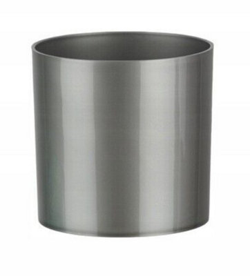 Cactus Plant Pot Round Plastic Pots Cylinder Modern Decorative Silver 11cm