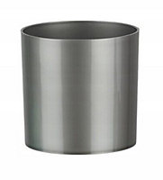 Cactus Plant Pot Round Plastic Pots Cylinder Modern Decorative Silver 13.5cm